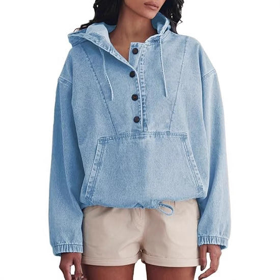 Quelinae - Veste Légère à Capuche pour Femme