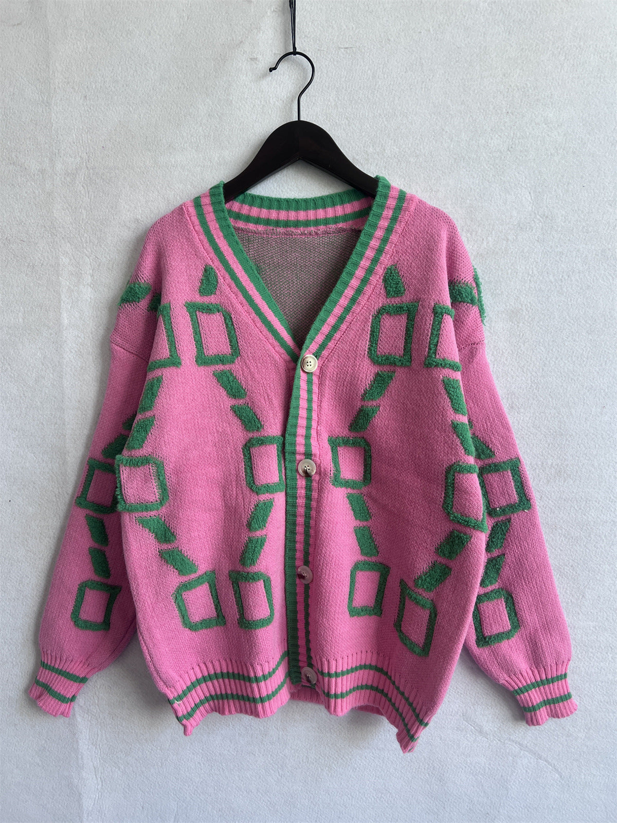 Aliza - Cardigan Tricot à Col V et Contrasté