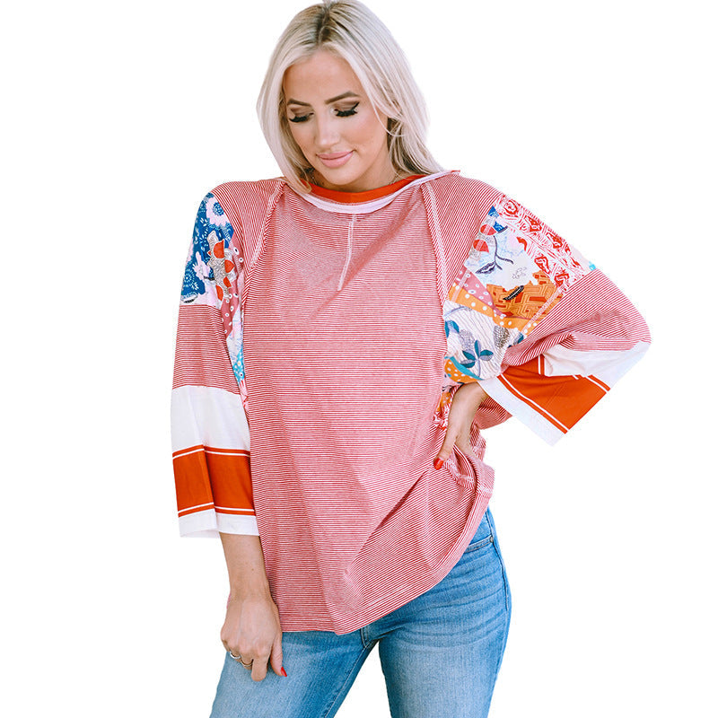 Mirelya - Haut Batwing Patchwork Léger