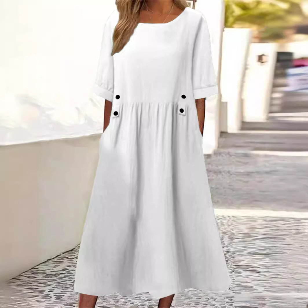 Amaris - Robe en Lin de Coton Élégante et Confortable