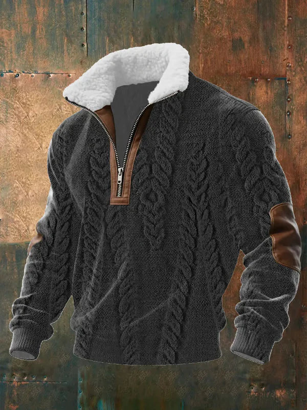Joris - Pull Zippé Doublé à Col Haut