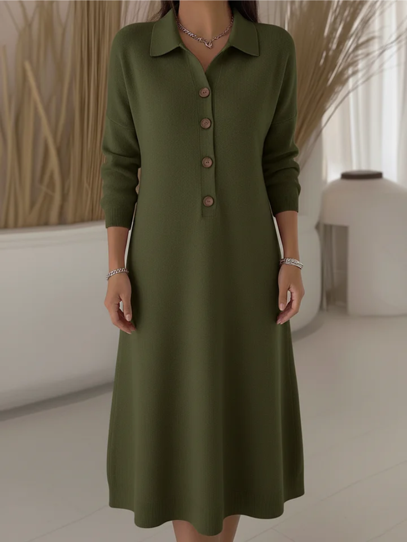 Cynelle - Robe Longue À Boutons Élégance Quotidienne