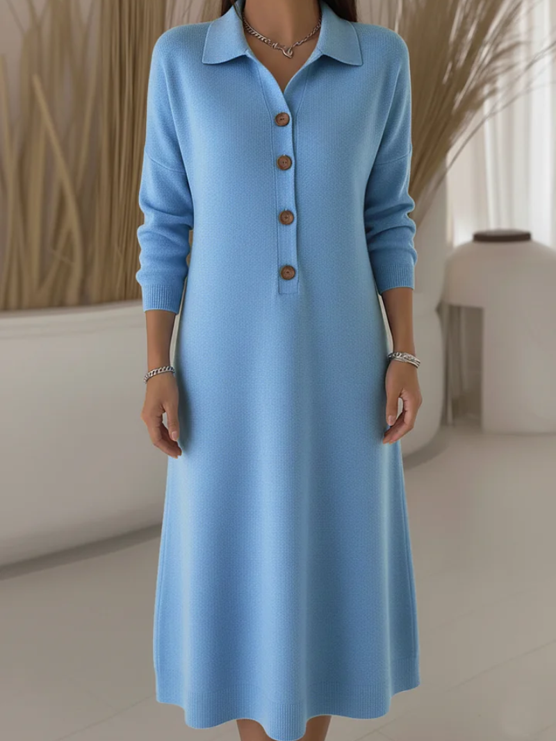 Cynelle - Robe Longue À Boutons Élégance Quotidienne