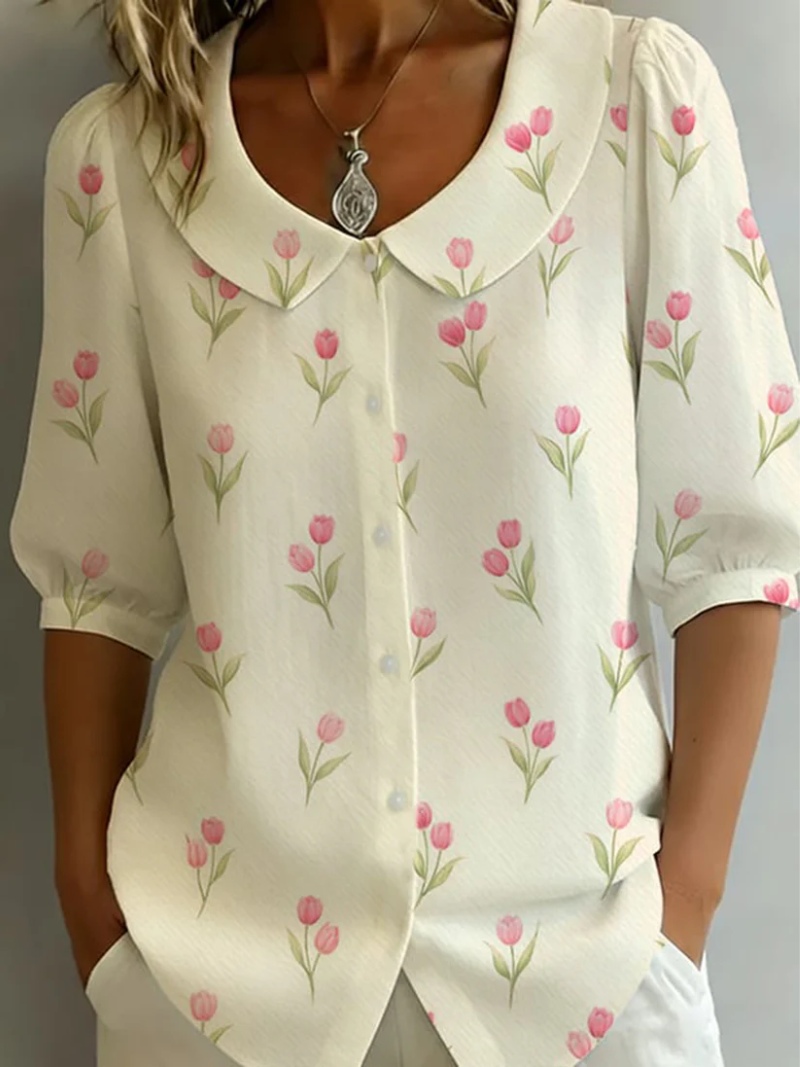 Soryxa - Blouse Femme Imprimé Floral Coupe Légère Style Quotidien
