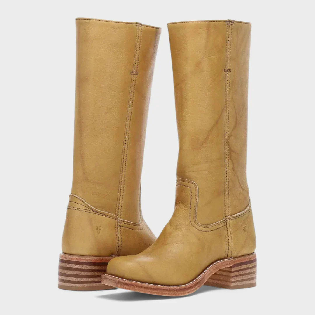 Marivellea - Bottes en Cuir Rétro pour Femme