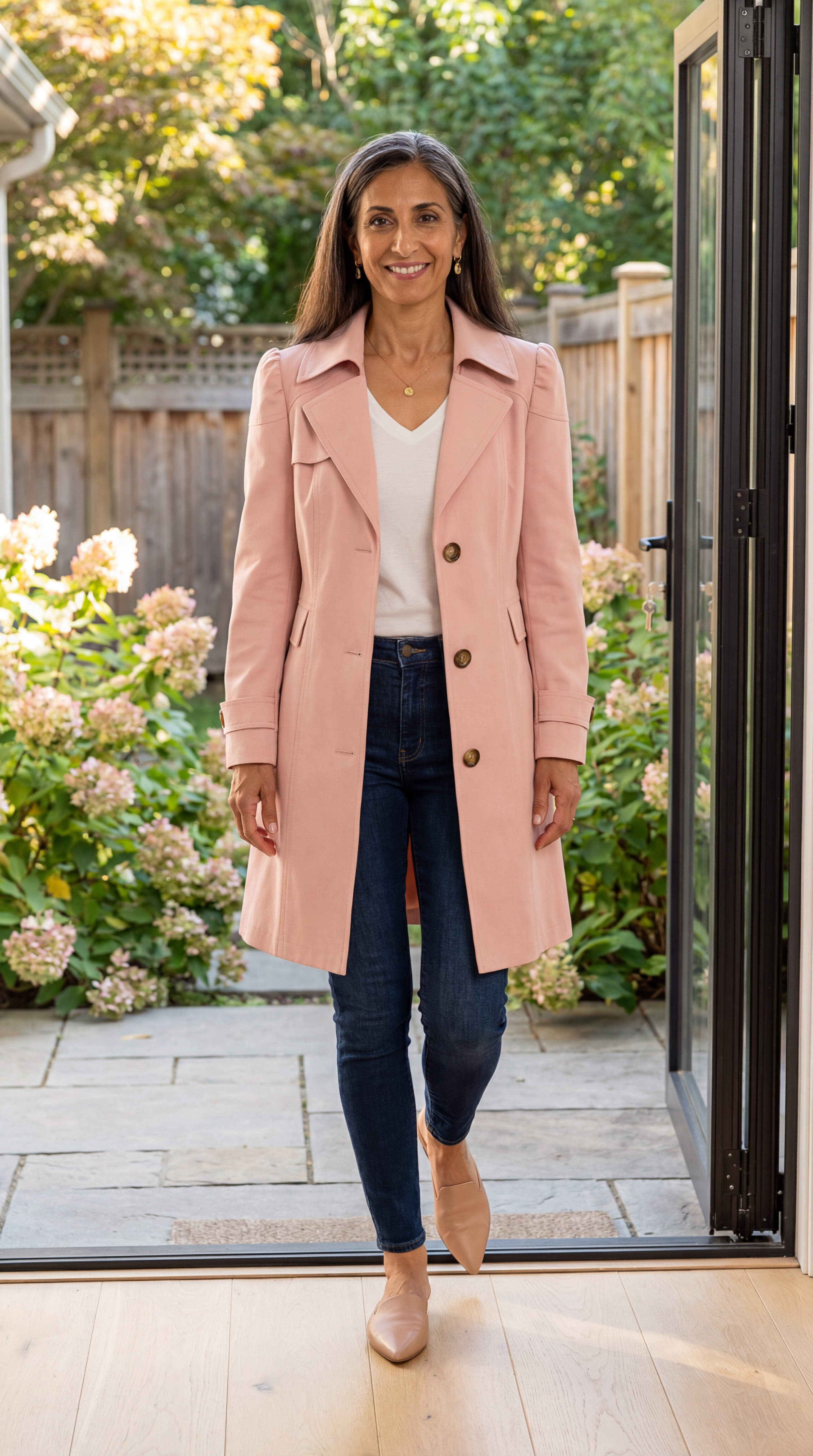 Glyorae - Manteau trench femme élégant coupe ajustée style classique intemporel