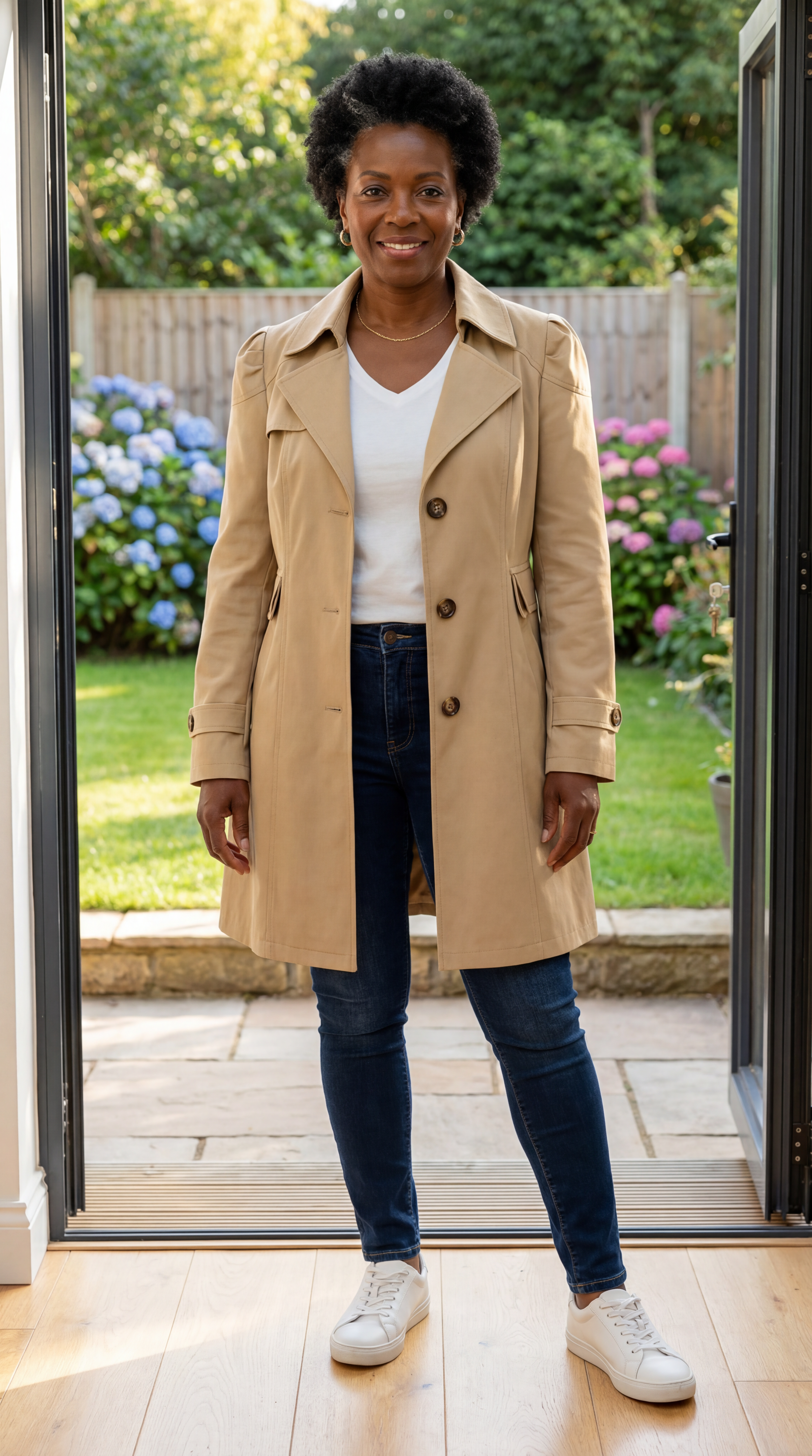 Glyorae - Manteau trench femme élégant coupe ajustée style classique intemporel