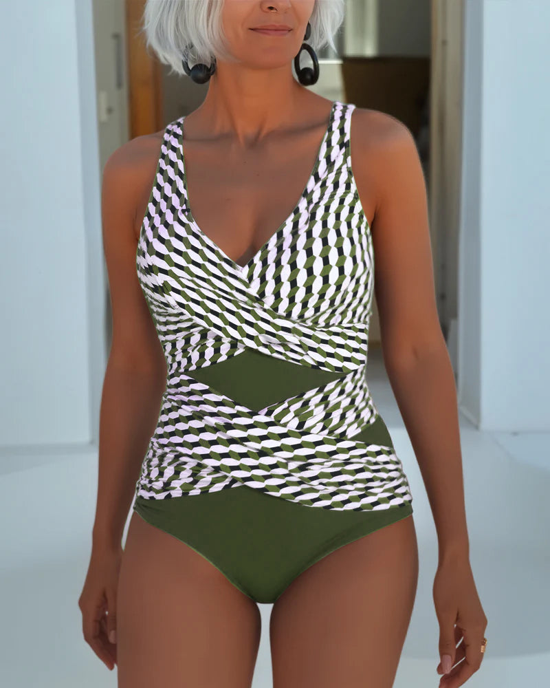 Lovessia - Maillot de bain une pièce élégant avec détail croisé sculptant