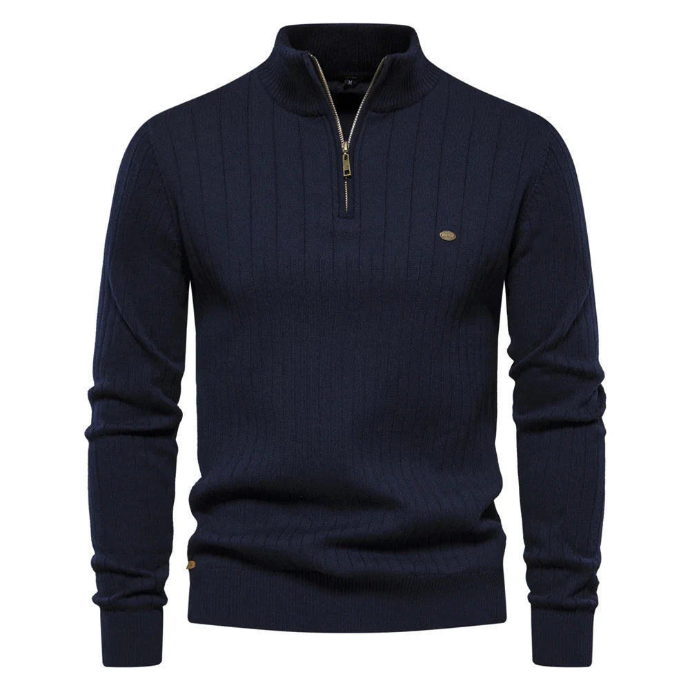 Aloïs - Pull d'hiver homme à col zippé et chaleur optimale