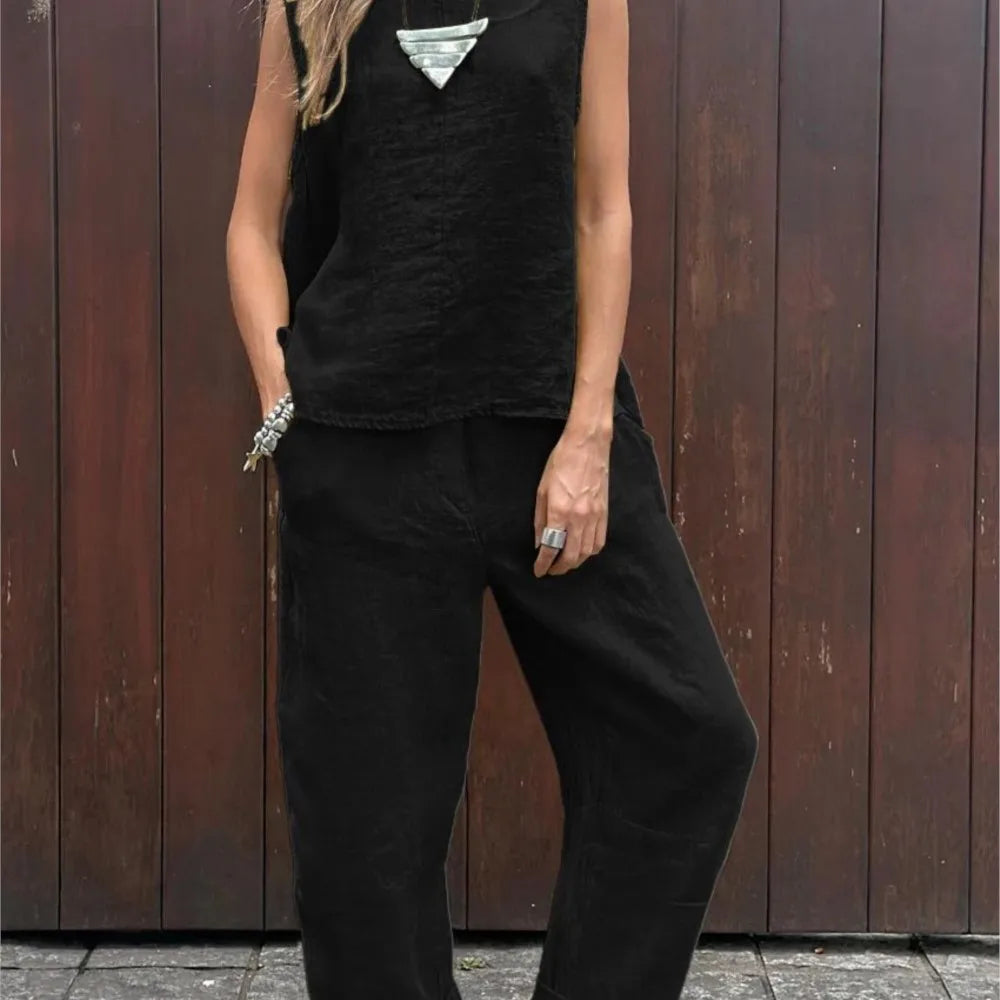 Ardelle - Ensemble Chic Deux Pièces – Top Sans Manches et Pantalon Élégant