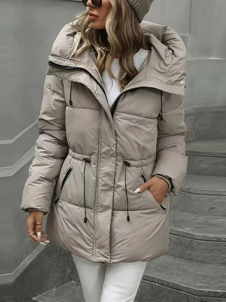 Florianne - Veste D’Hiver Élégante En Coton Avec Capuche Vintage