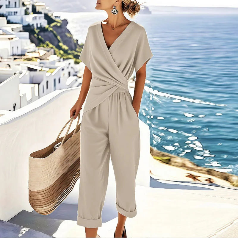 Liorine - Ensemble deux pièces chic drapé pour femme