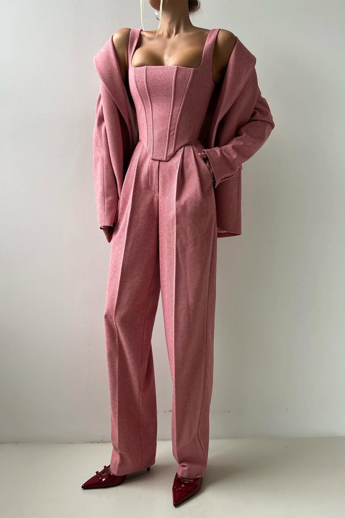 Renata - Costume 3 pièces avec blazer croisé