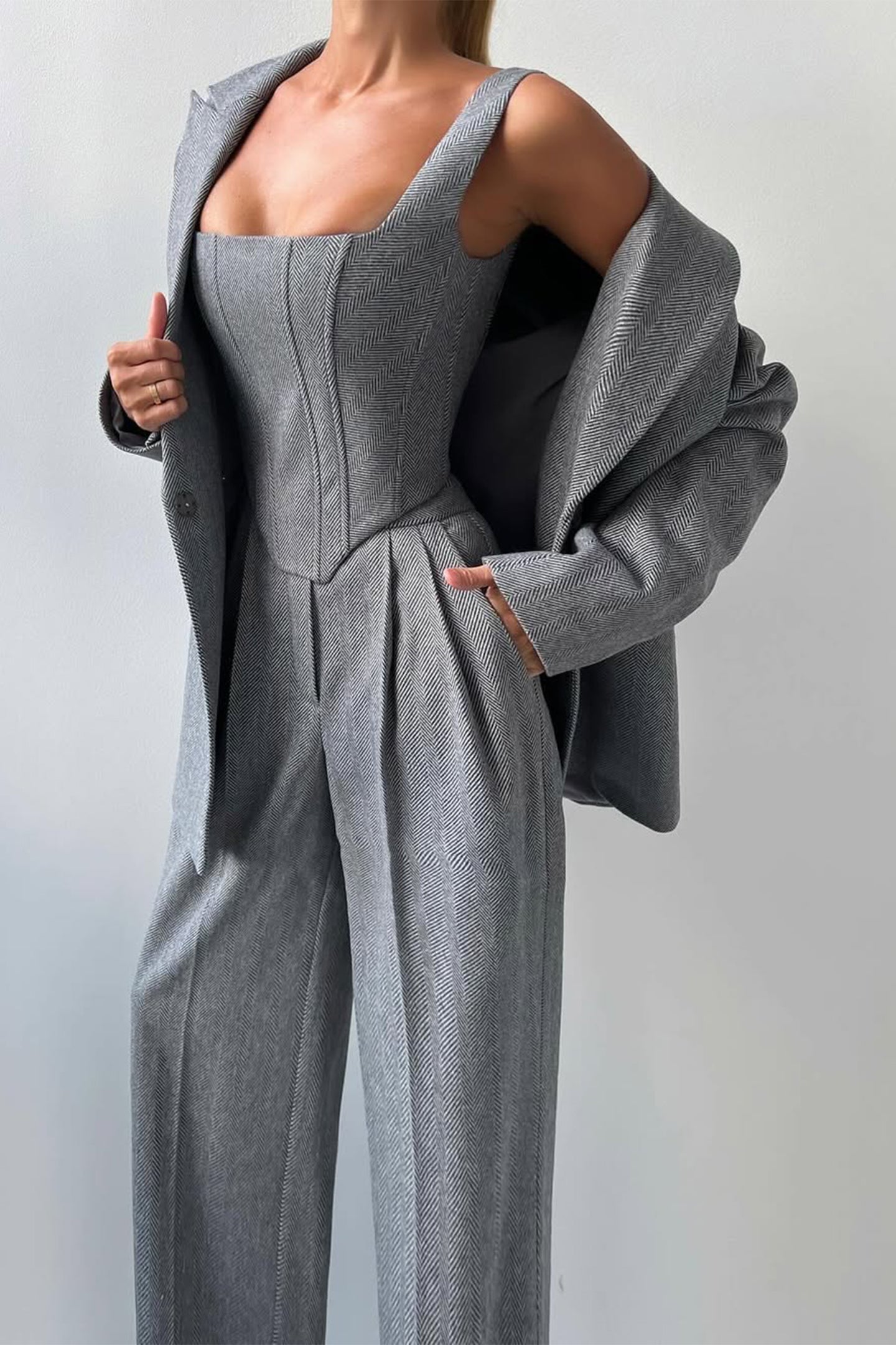 Renata - Costume 3 pièces avec blazer croisé