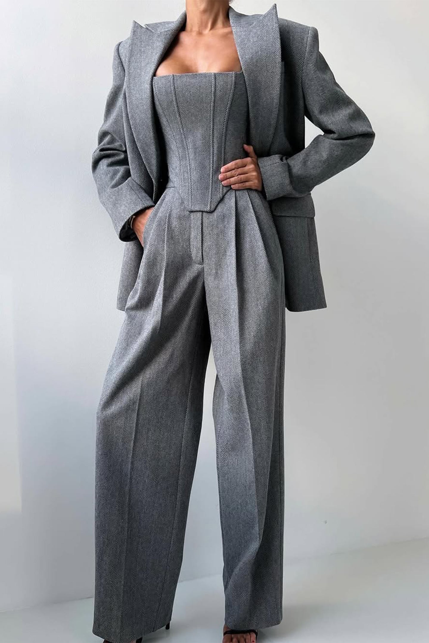 Renata - Costume 3 pièces avec blazer croisé