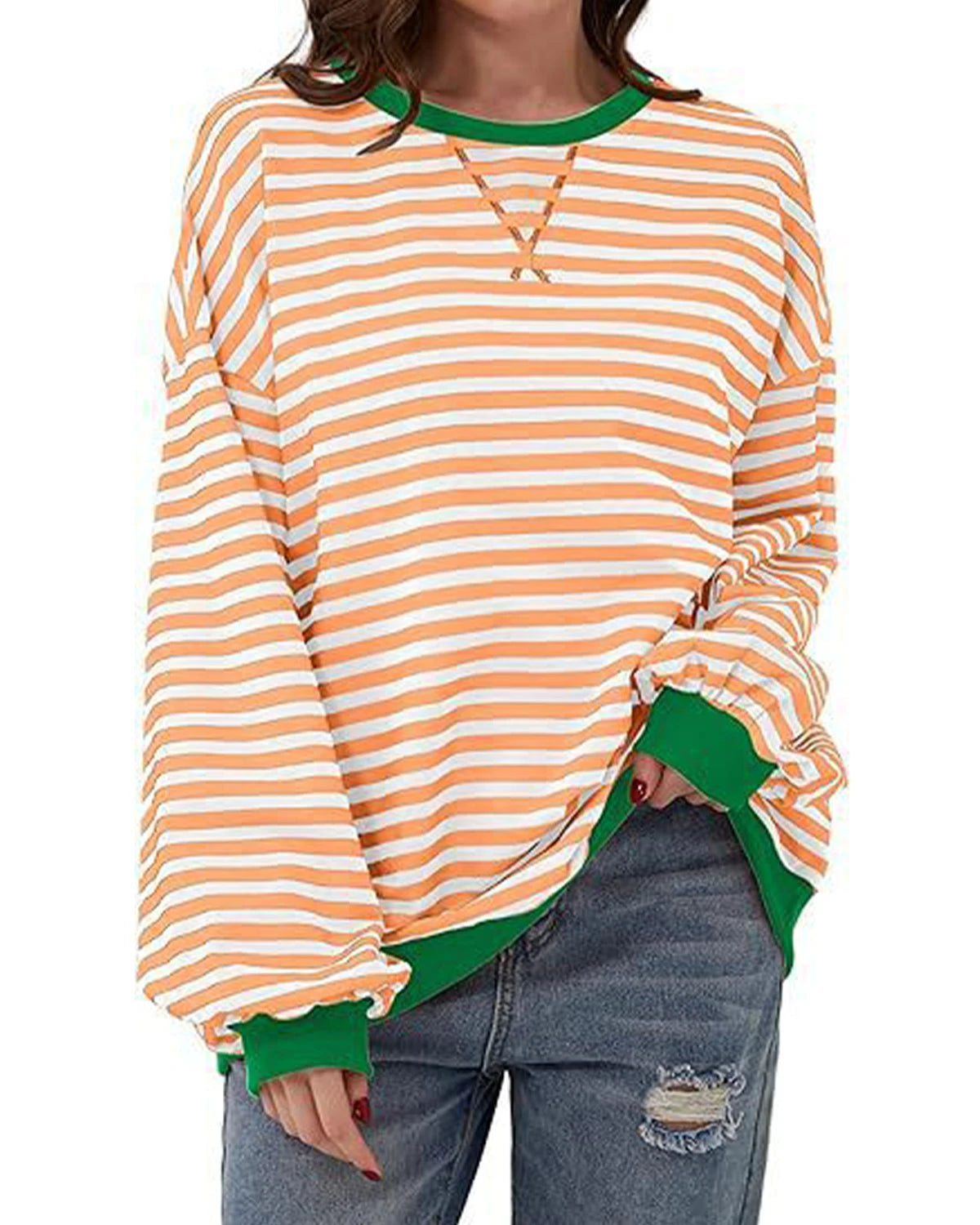 Maribel - Sweatshirts à Rayures Color Block Femme