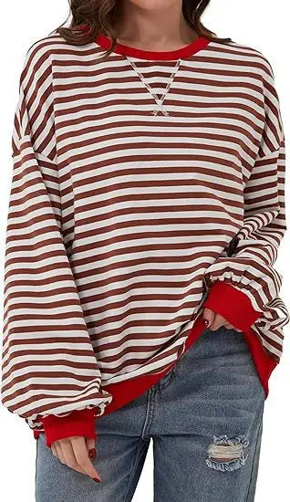 Maribel - Sweatshirts à Rayures Color Block Femme