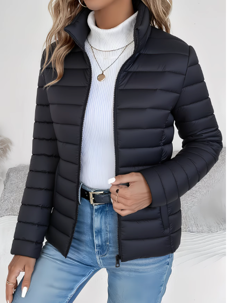 Noxira - Veste Femme Matelassée Légère Coupe Ajustée Col Montant Printemps