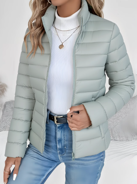 Noxira - Veste Femme Matelassée Légère Coupe Ajustée Col Montant Printemps