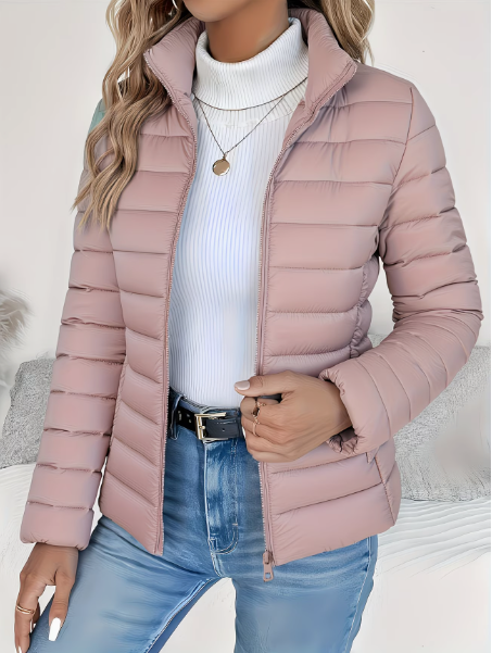 Noxira - Veste Femme Matelassée Légère Coupe Ajustée Col Montant Printemps