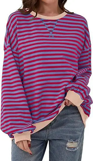 Maribel - Sweatshirts à Rayures Color Block Femme