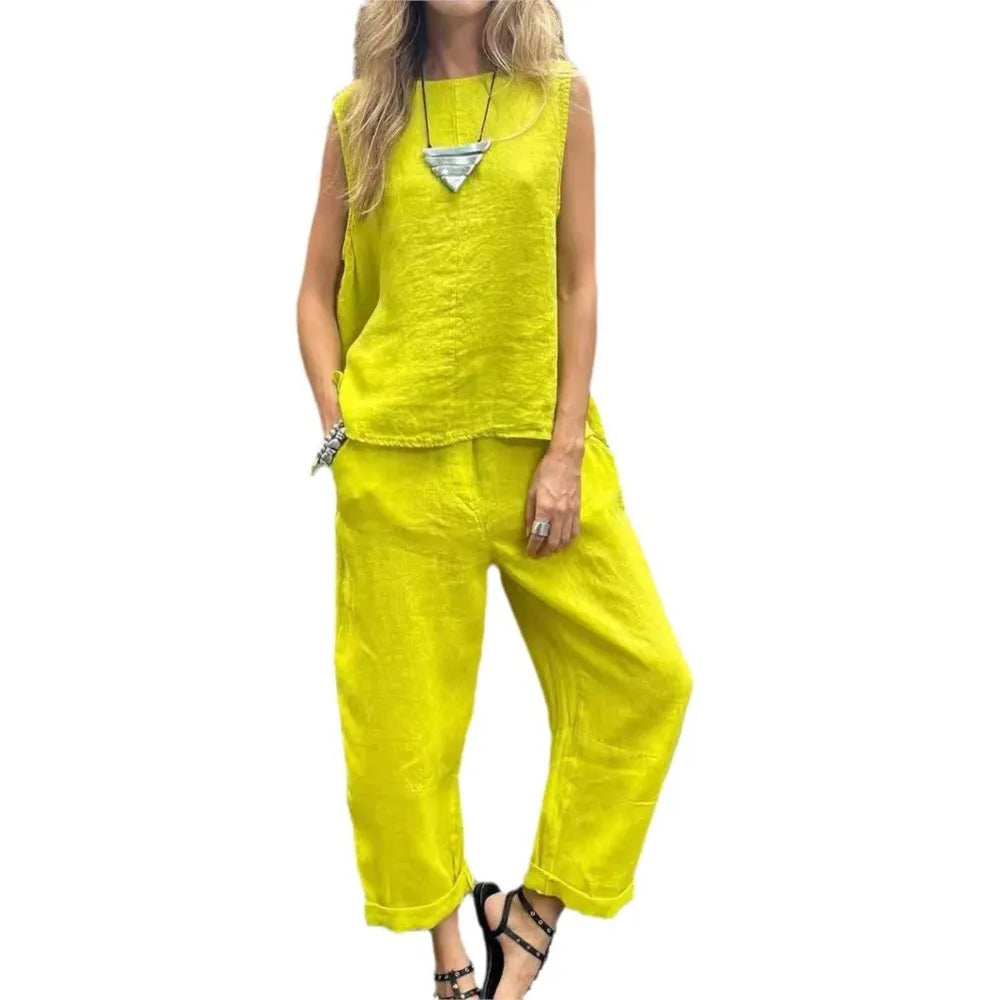 Ardelle - Ensemble Chic Deux Pièces – Top Sans Manches et Pantalon Élégant