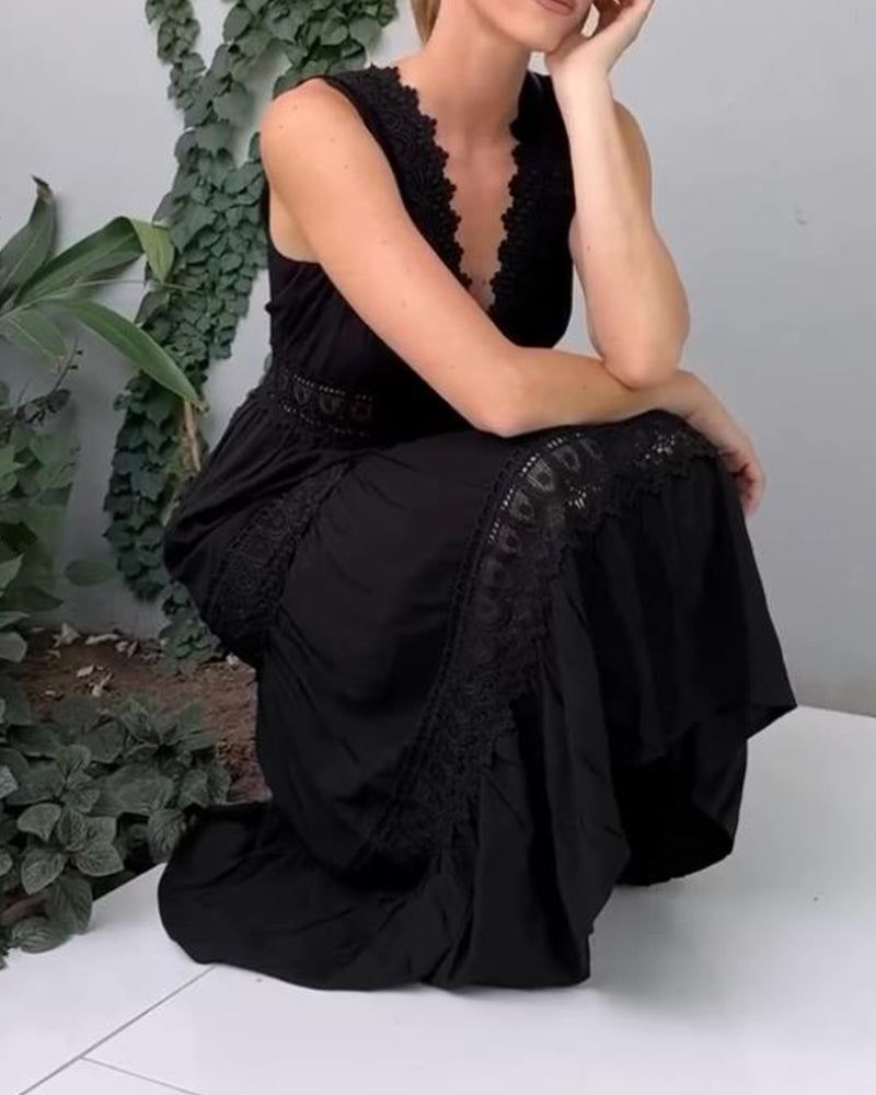 Mirna - Robe débardeur en dentelle avec décolleté en V