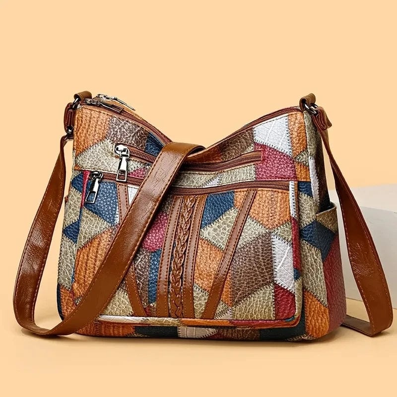 Mariellea - Sac À Main En Cuir Véritable Style Mosaïque