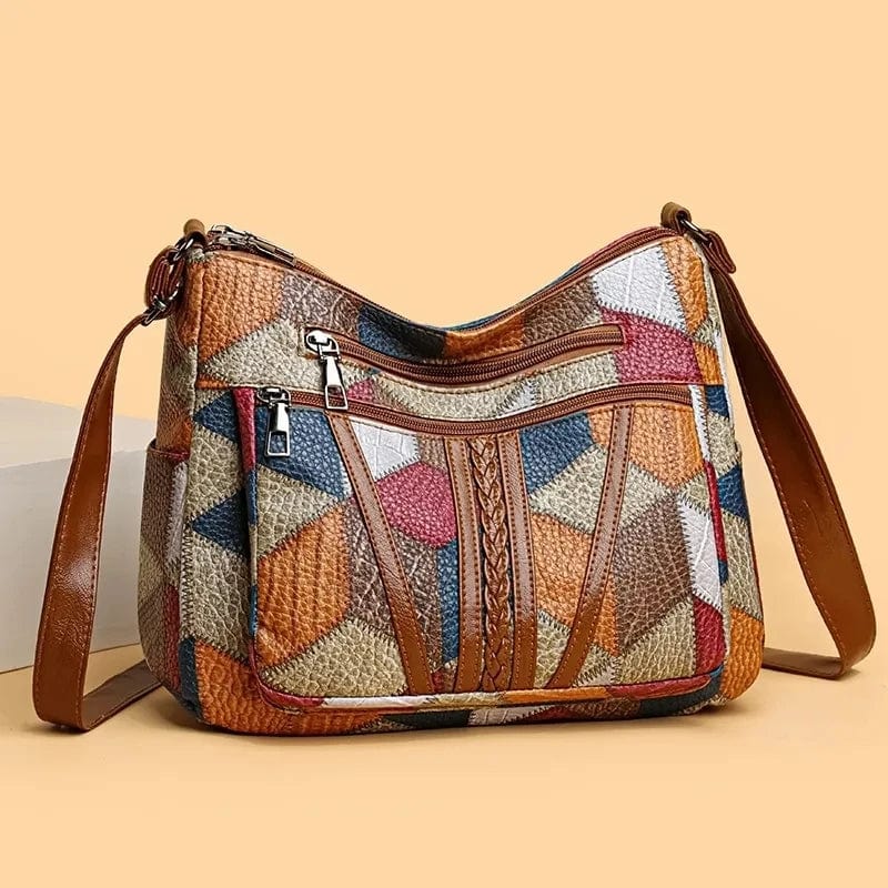 Mariellea - Sac À Main En Cuir Véritable Style Mosaïque