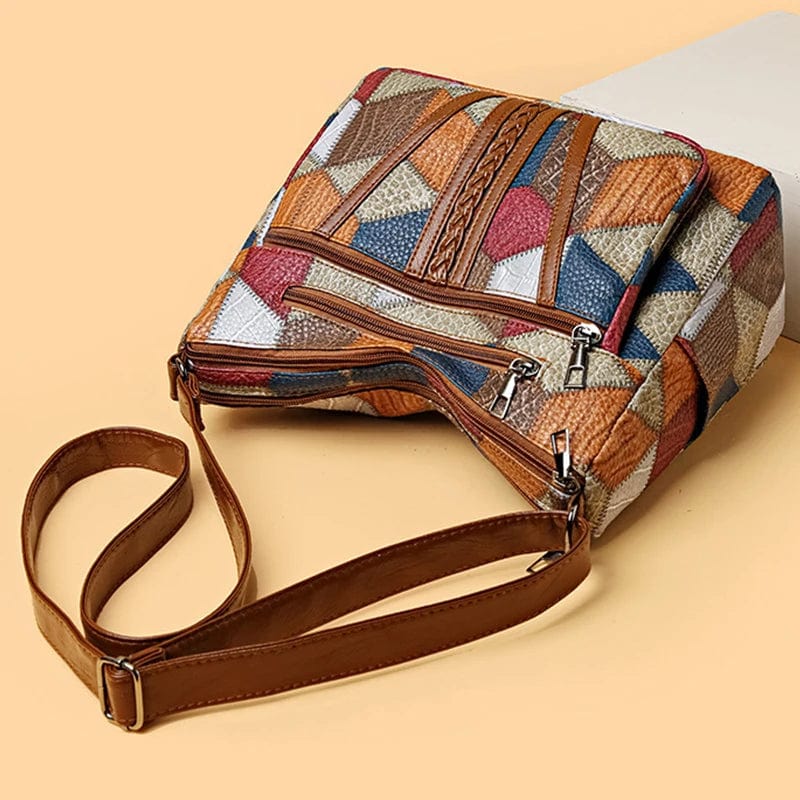 Mariellea - Sac À Main En Cuir Véritable Style Mosaïque