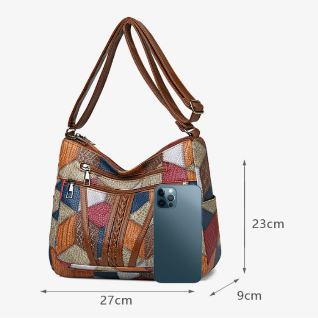Mariellea - Sac À Main En Cuir Véritable Style Mosaïque