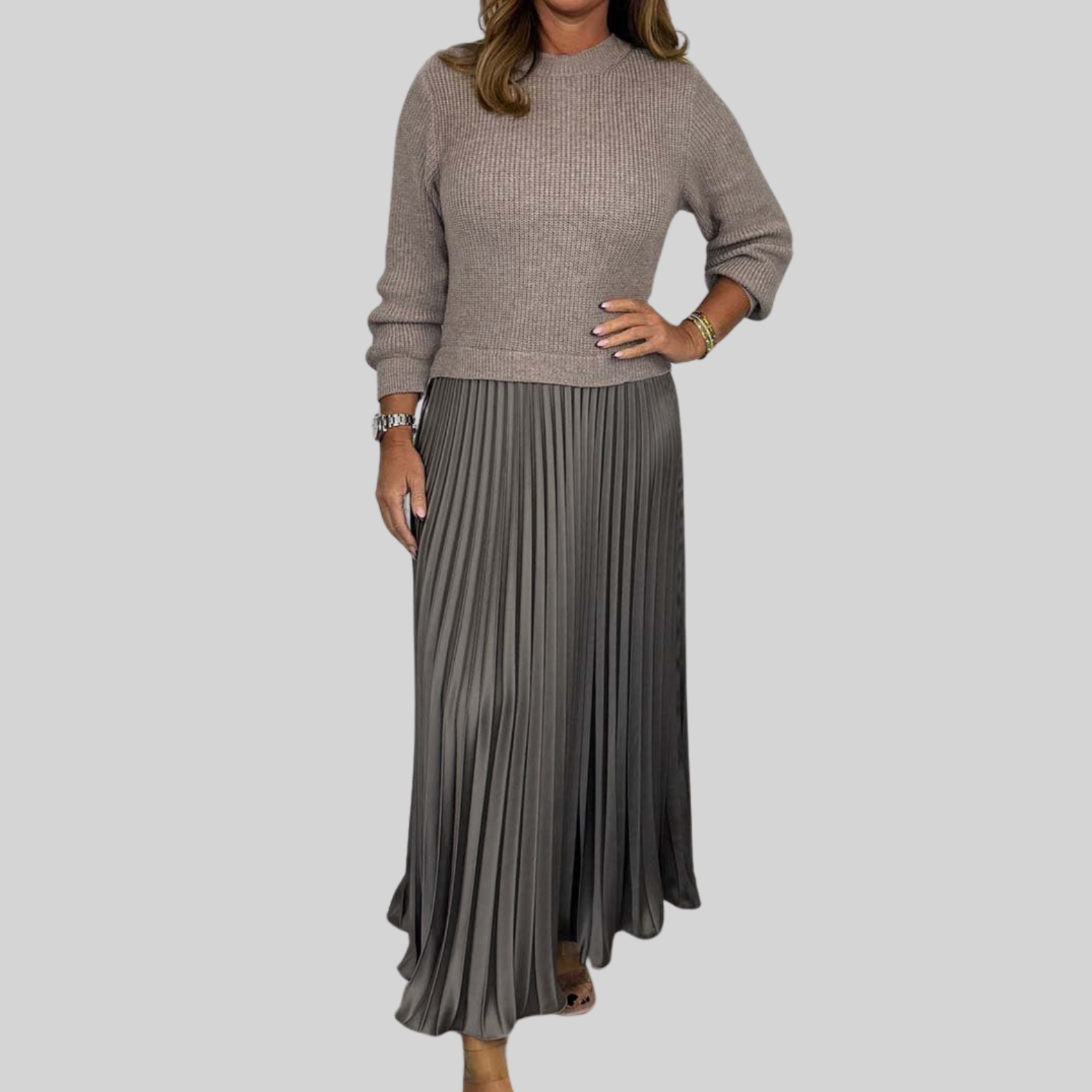 Jacoba - Robe d'hiver unique avec détail de jupe