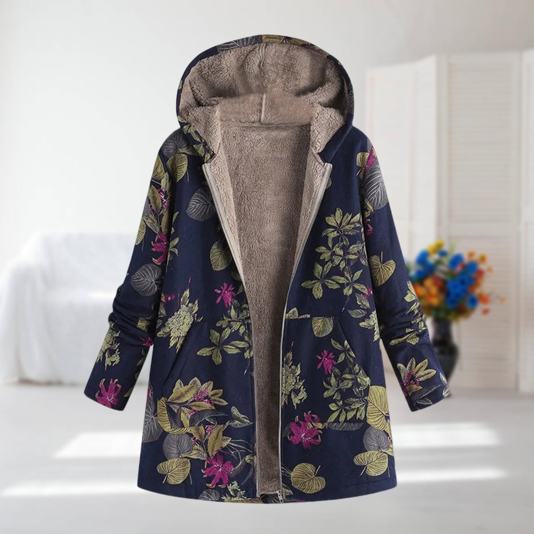 Tavirae - Veste chaude doublée polaire avec capuche et imprimé floral