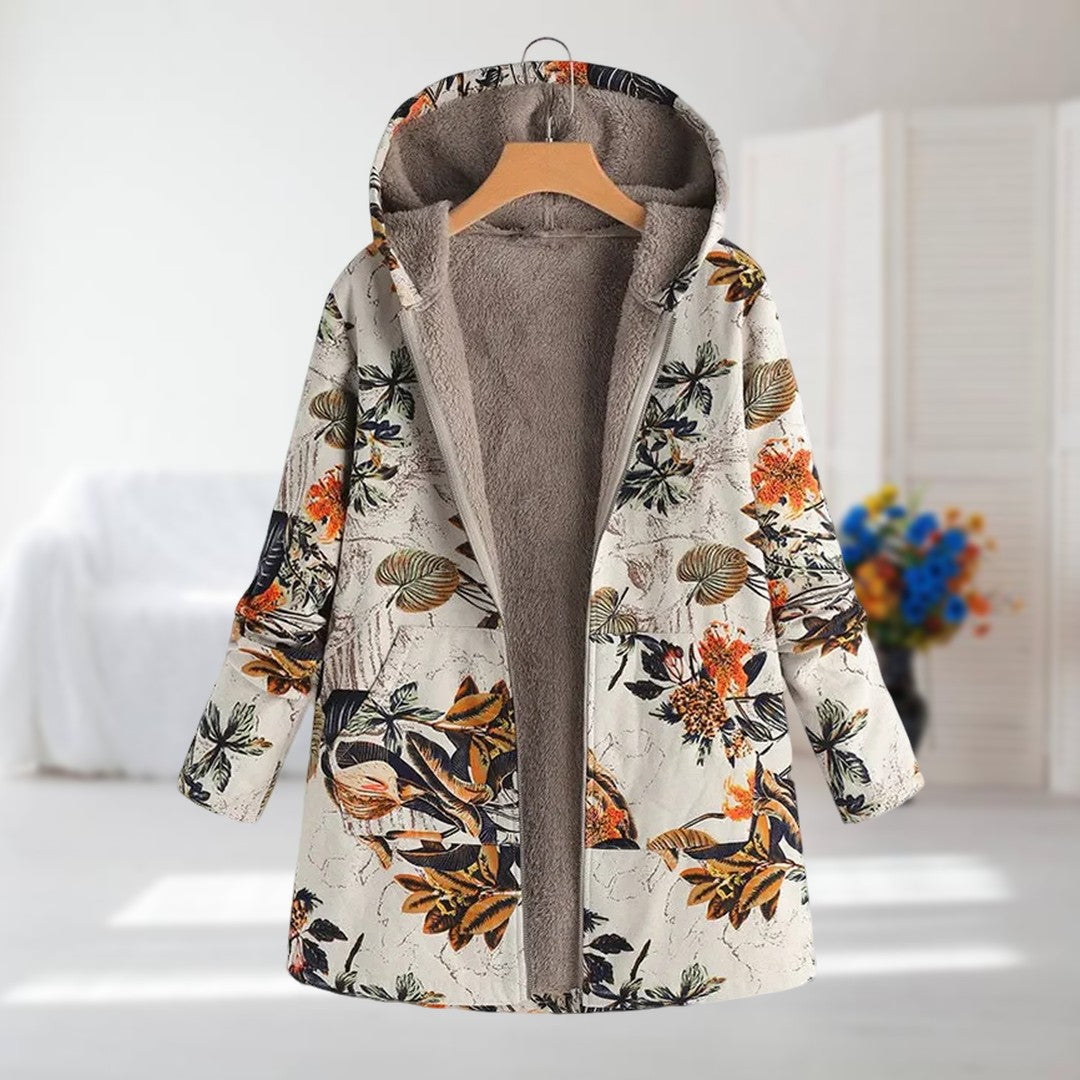 Tavirae - Veste chaude doublée polaire avec capuche et imprimé floral