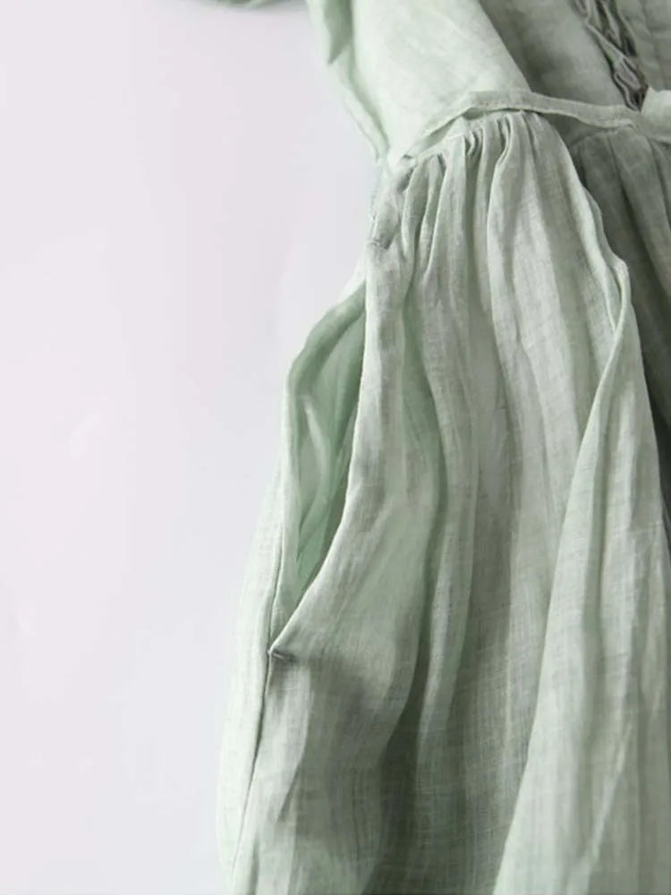 Tyrella - Robe Femme Maxi en Lin Ample et Fluide Style Décontracté Élégant