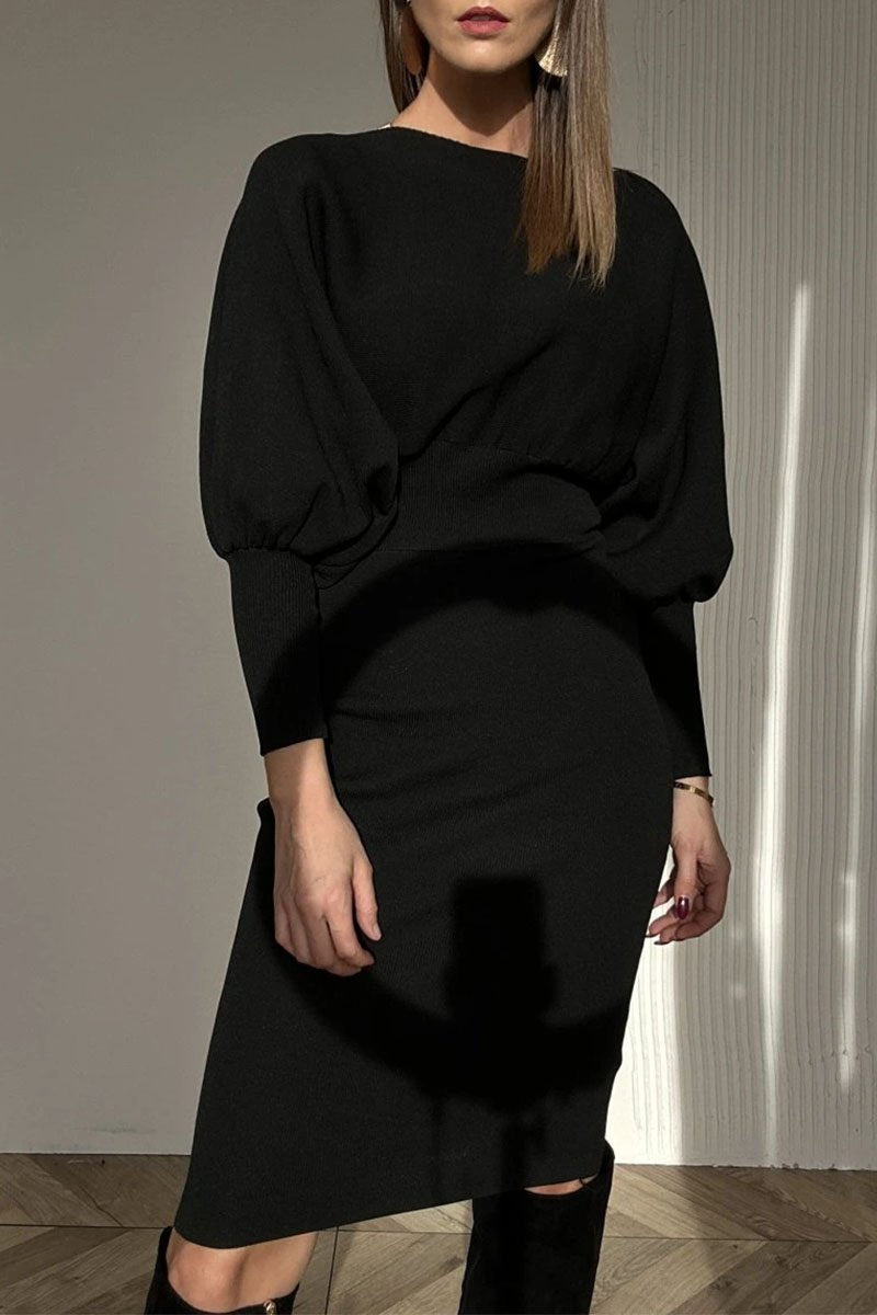 Norelle - Robe patchwork femme à manches longues et col rond