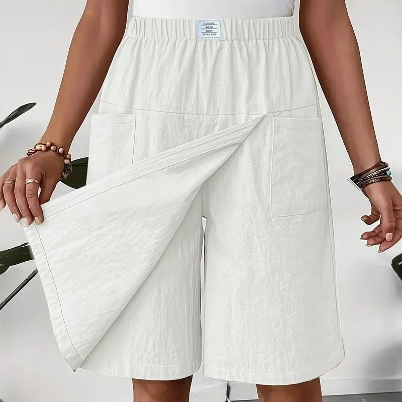 Mirevyn - Robe décontractée femme taille élastique short jupe asymétrique