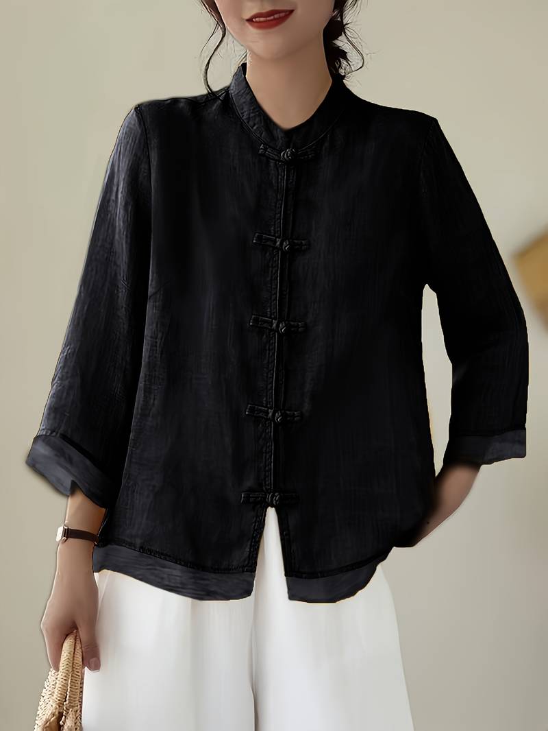 Celmira - Chemise Vintage Ample à Fermeture Nouée