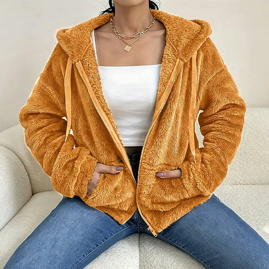 Klasina - Veste Douce à Capuche et Fermeture Éclair pour Femme