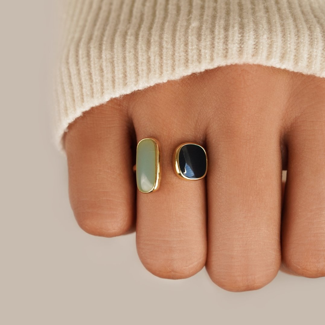 Bague Enveloppante avec Aigue-Marine