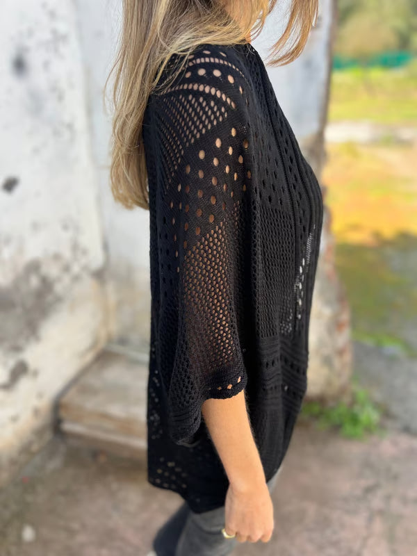 Alithia - Cardigan à demi-manches creuses
