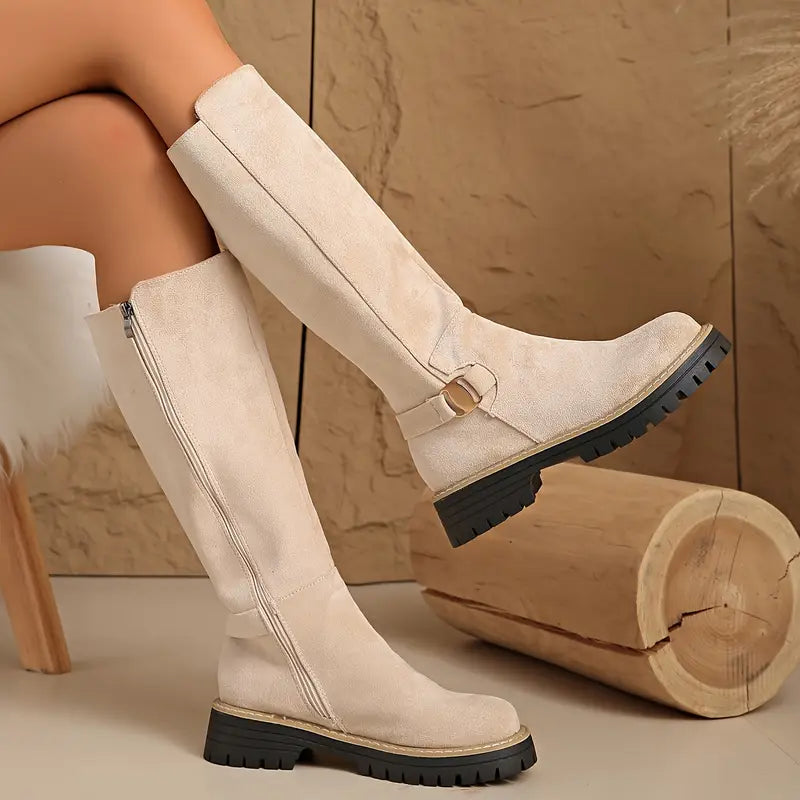 Oravellora - Bottes Hautes À Semelle Épaisse Antidérapante