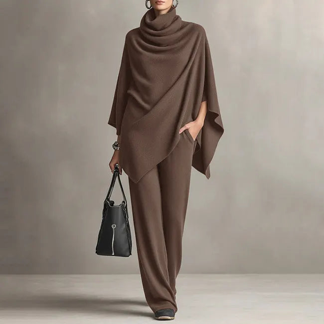 Lize - Ensemble femme cape fluide et pantalon large