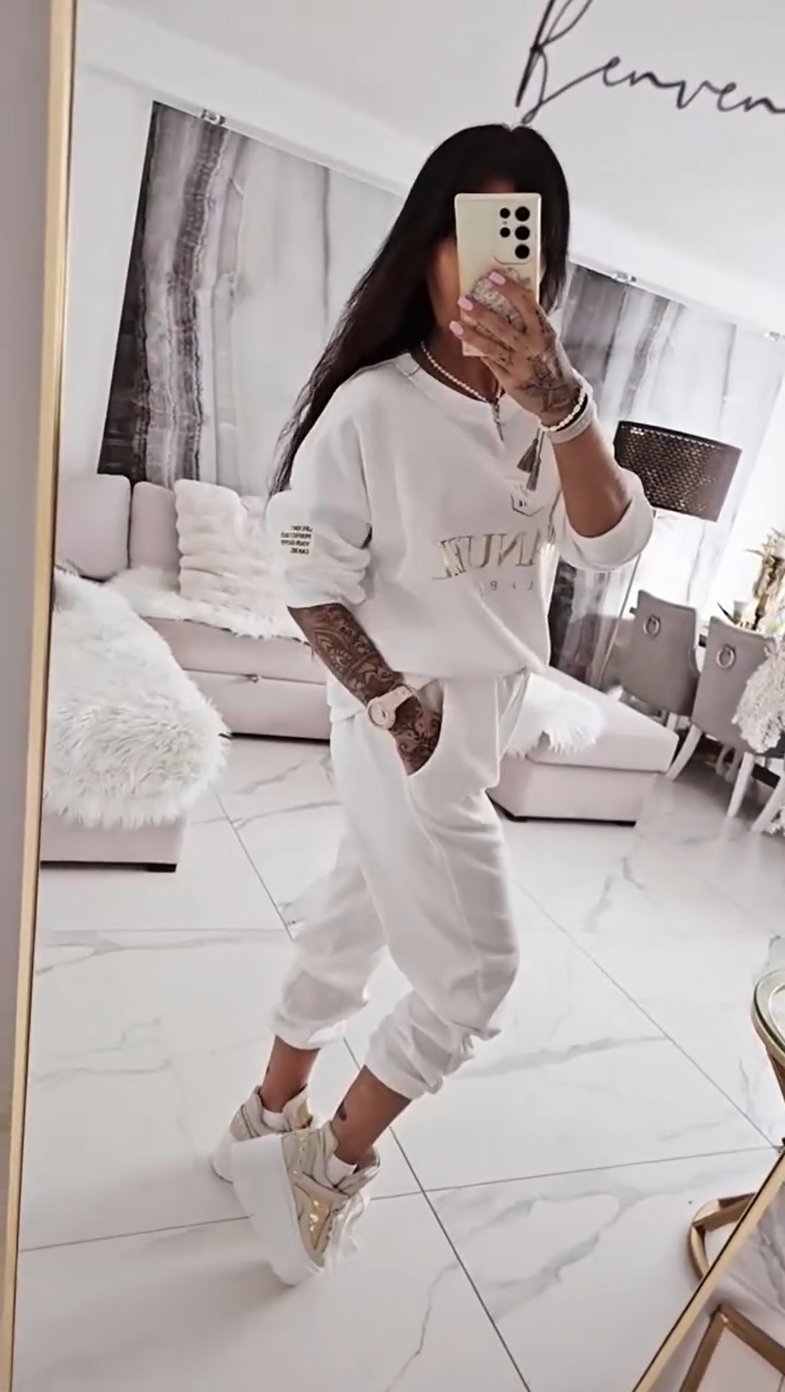 Quelisse - Ensemble blouse imprimée et pantalon ample pour femme