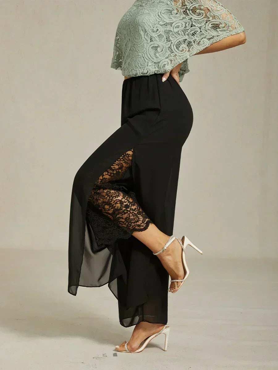 Marilivra - Pantalon À Jambes Droites Avec Fente En Chiffon
