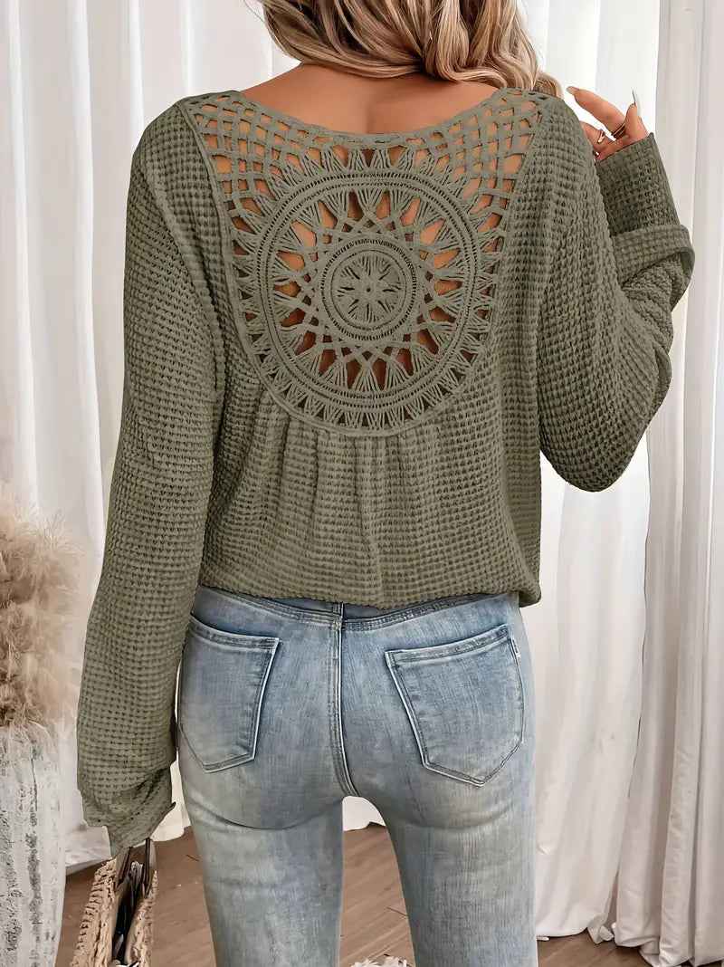 Belen - Blouse élégante de style Ibiza avec décolleté en V