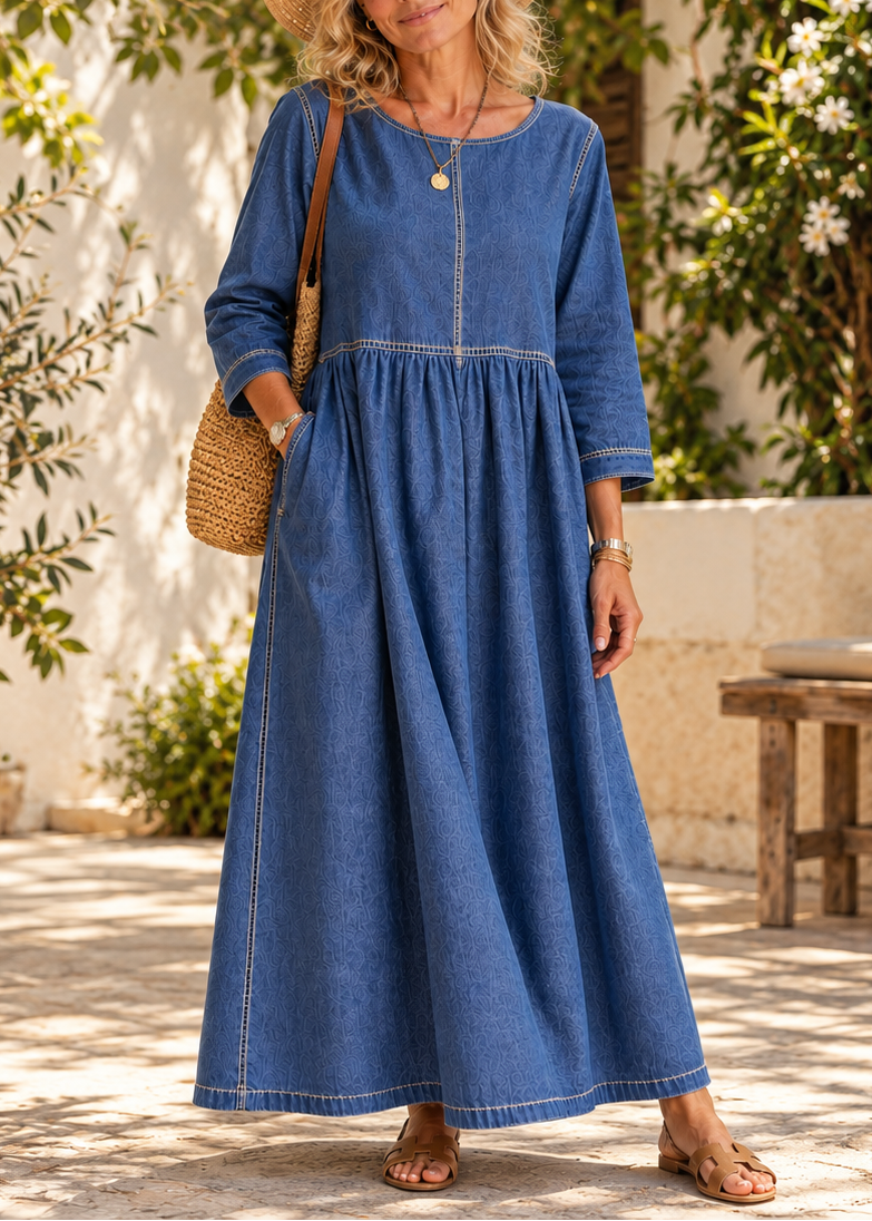 Beatrijs - Robe femme midi en denim vintage