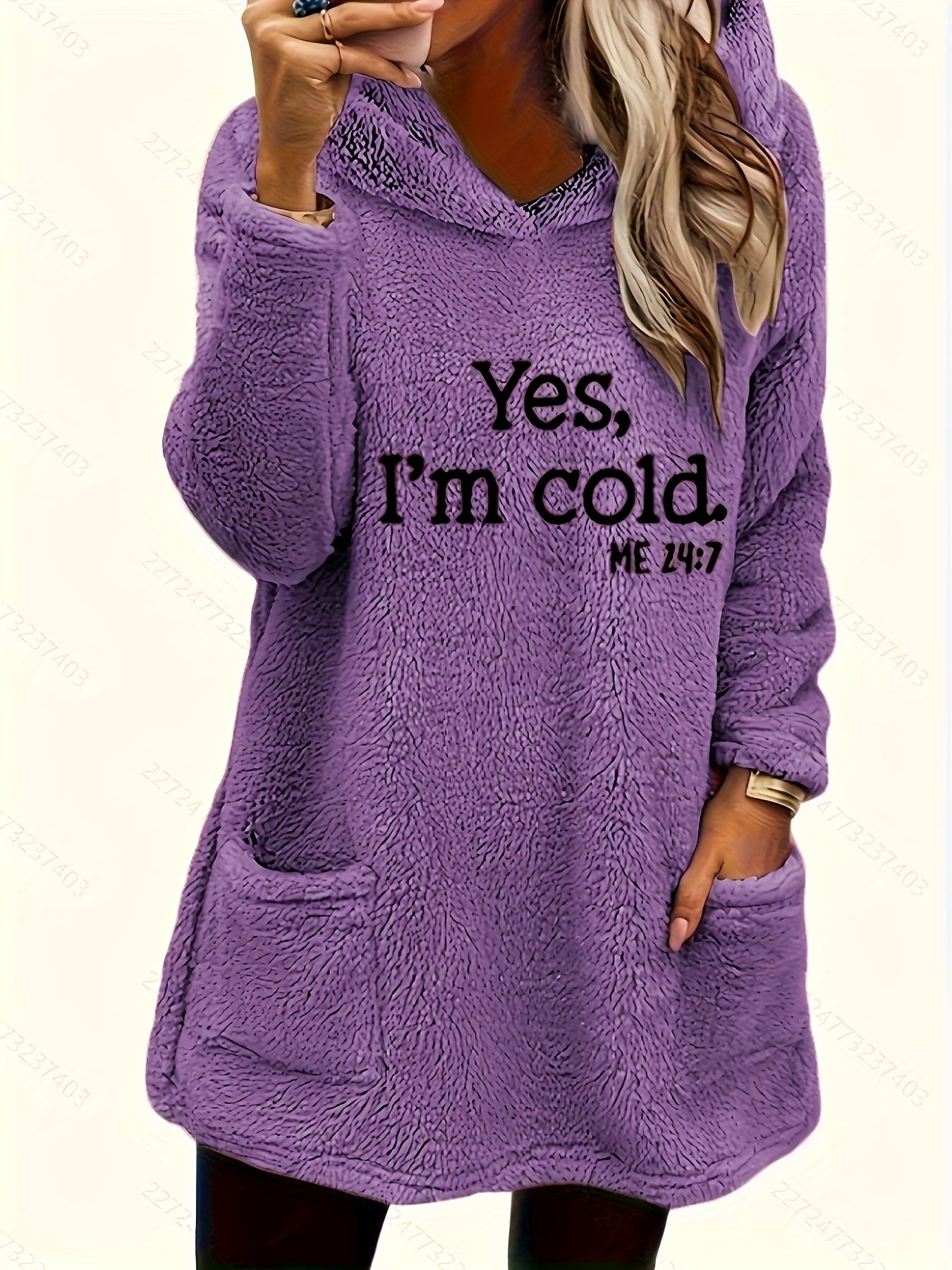 Marilina - Sweat Peluche Capuche Imprimé