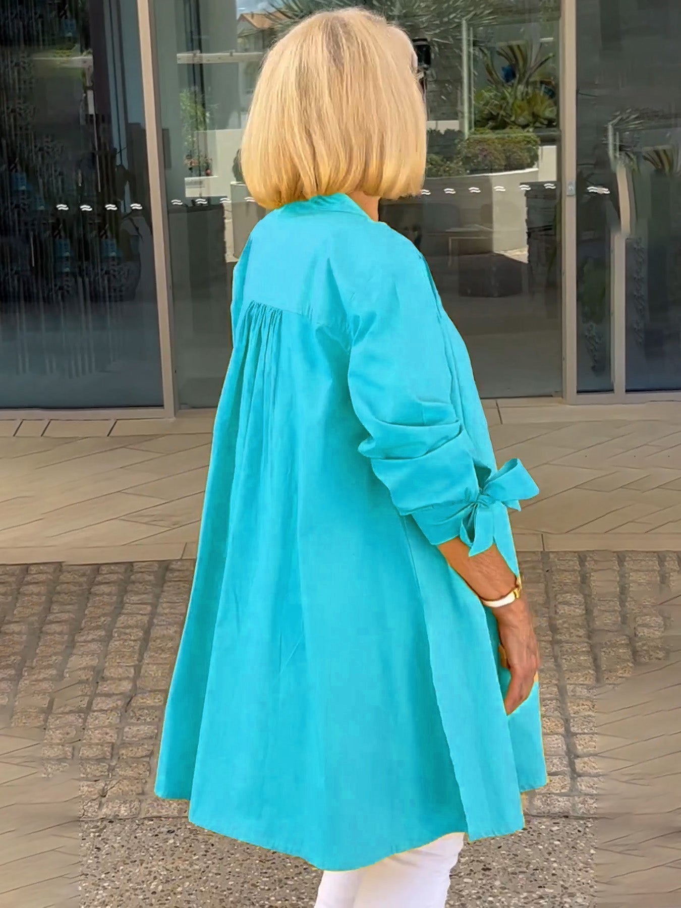 Liora - Veste Chemise Longue Boutonnée en Coton (Aujourd'hui seulement : 1 acheté = 1 offert !)