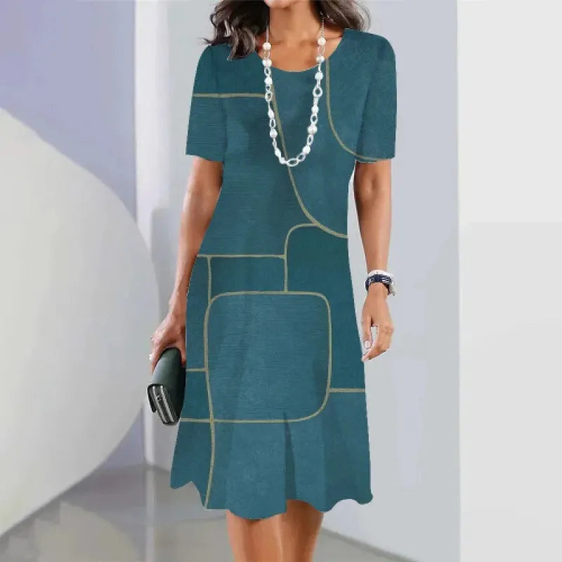 Serine - Robe femme trapèze à imprimé contrasté